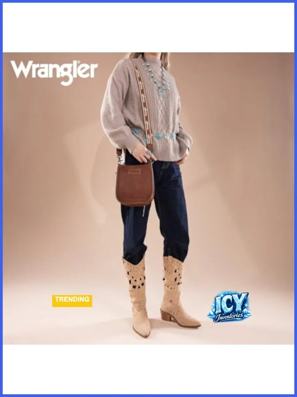 Wrangler Small Crossbody Bag for Women Vegan Leather Mini Purse Adjustable Strap
